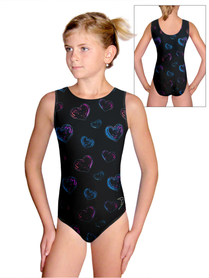 Gymnastický dres D37r v554 černá s modrou