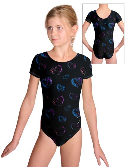 Gymnastický dres  D37kk v554 černá s modrou