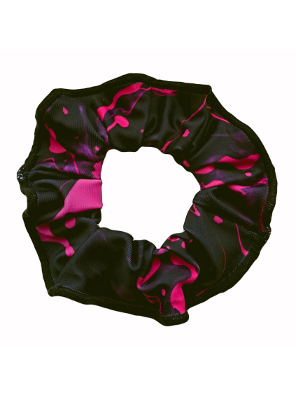 Gumička do vlasů - scrunchie - v560 černorůžová