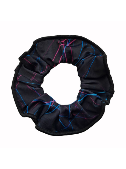 Gumička do vlasů - scrunchie - v555 černomodrorůžová