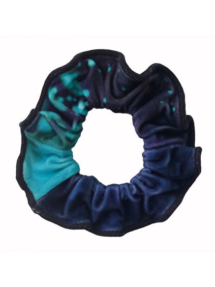 Gumička do vlasů - scrunchie - t166 modrozelená