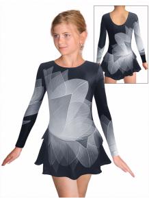 Krasobruslařské šaty - trikot K742 t137 černošedá