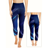 Funkční sportovní 3/4 legíny s vysokým pasem D36pk-5 t160 modrá