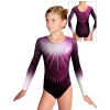 Gymnastický dres D37d t228 F148r růžová třpytivá metalíza s tylovými rukávy