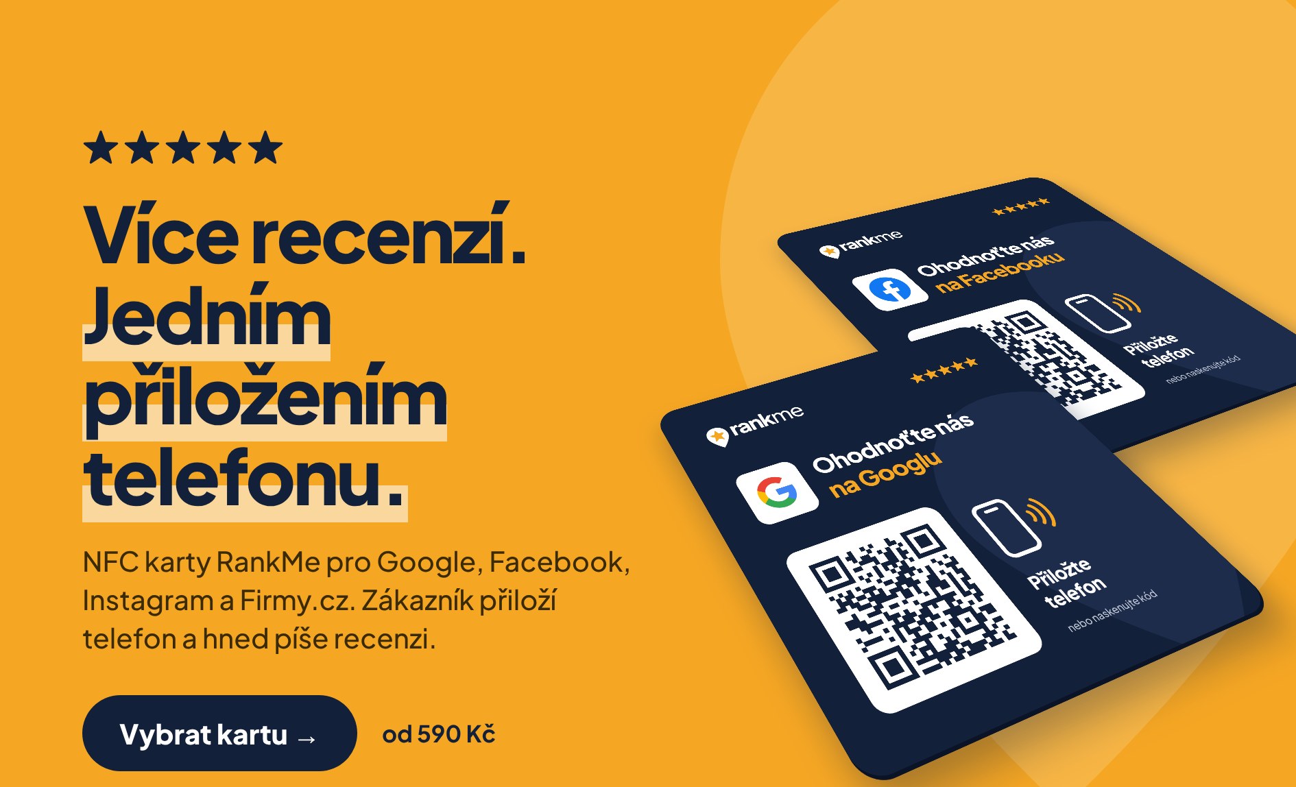 NFC karty RankMe – více recenzí jedním přiložením telefonu