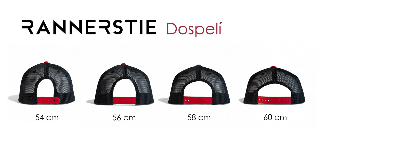 Veľkosť šiltovky pre dospelých - UNISEX tabuľka veľkosti trucker šiltoviek RANNERSTIE