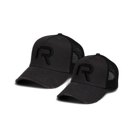 Trucker šiltovky RANNERSTIE Ripper R v tmavo sivá/čierna v rodinnom sete 1+1, set trucker šiltovka a detská šiltovka