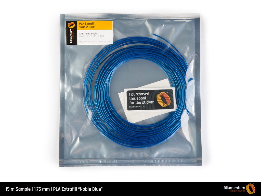 PLA Extrafill Noble Blue 15 m Sample 1 75 mm