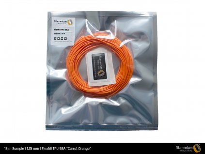 Flexfill TPU 98A Carrot Orange 15 m Sample 1 75 mm