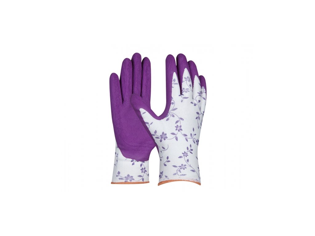 Pracovní rukavice GEBOL FLOWER LILA - velikost 8