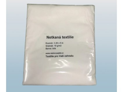 Bílá netkaná textilie, ochrana rostlin před mrazem, 19 gm² 5m x 3,2m tn