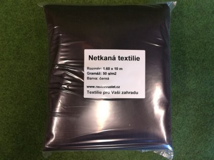 Netkaná mulčovací textílie, 50g/m2, 10m x 1,6m - černá