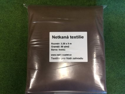 Netkaná textilie proti plevelu, 50g/m2, 5m x 3,2m - hnědá