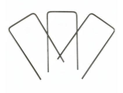 Ocelové kotvící skoby do země U-POL 15×7,5×15 cm × 3,5mm – balení 50 ks