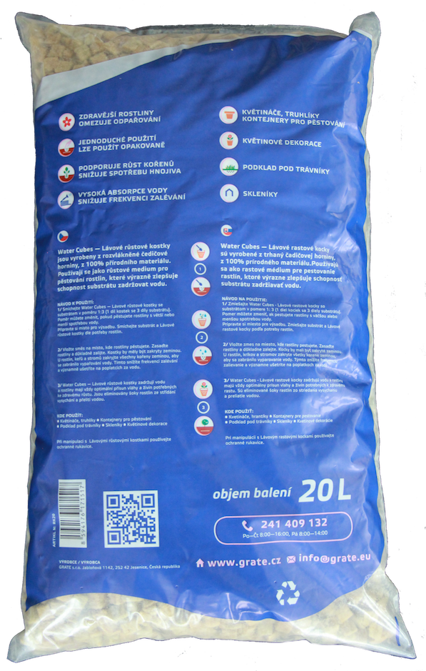 Grate Lávové růstové kostky - Water cubes 20 L ZAHRADA Sklad6 0590 >100