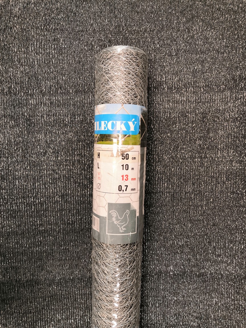 Pilecký Chovatelské šestihranné pletivo pozinkované (Zn) 13 mm - výška 50cm, role 10m ZAHRADA Sklad6 0964 >100