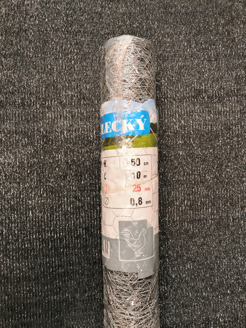 Pilecký Chovatelské šestihranné pletivo pozinkované (Zn) 25 mm - výška 50cm, role 10m ZAHRADA Sklad6 0965 >100