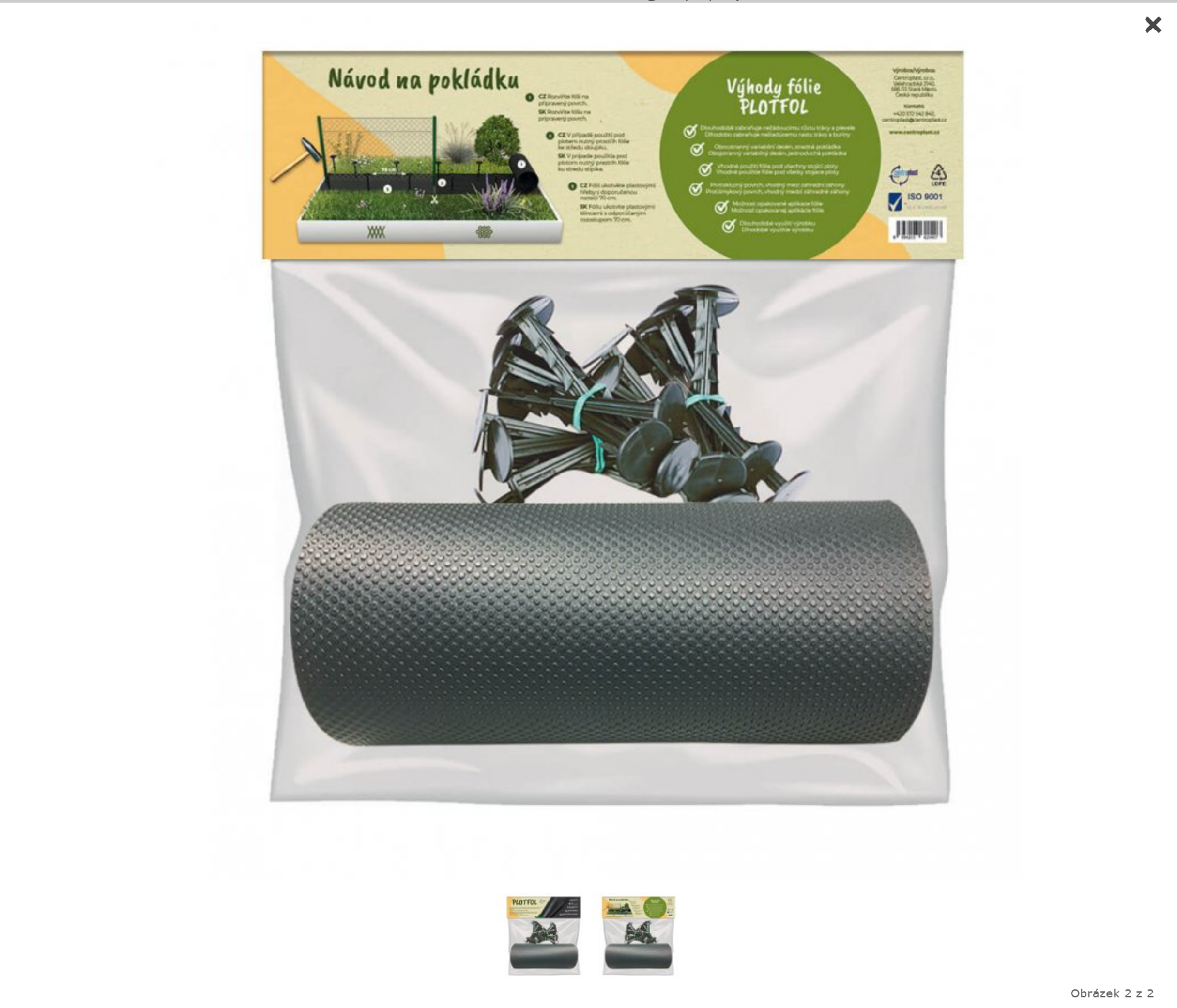 PLOTFOL fólie, délka 10m, šířka 25cm, tloušťka 1,35mm, 20ks plastový hřebů 2010 ZAHRADA Sklad6 2010 >100