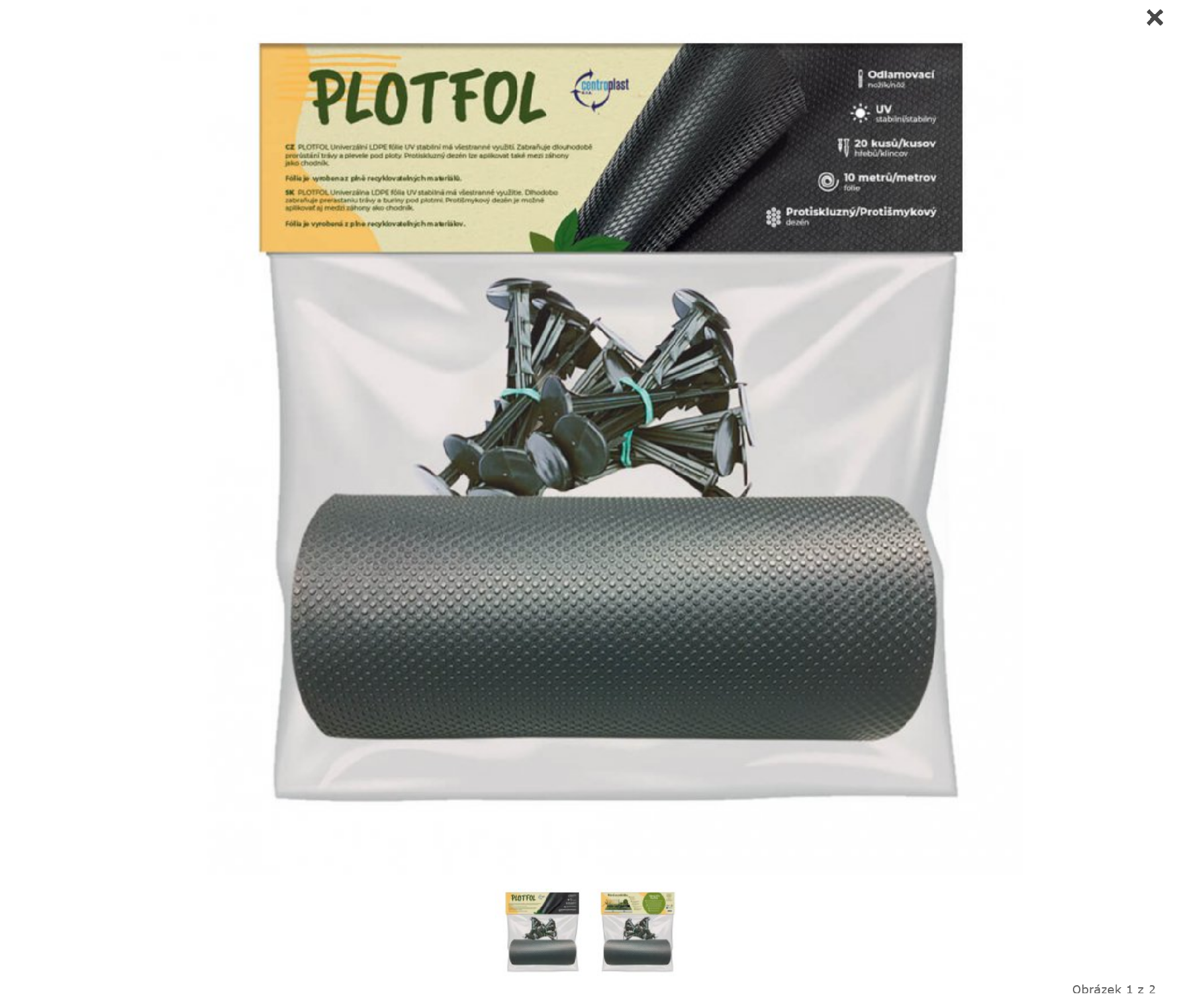 Fólie pod plot Plotfol – proti prorůstání plevele, 25 cm × 50 m + 100 ks plastových kolíků do země 2011 ZAHRADA Sklad6 2011