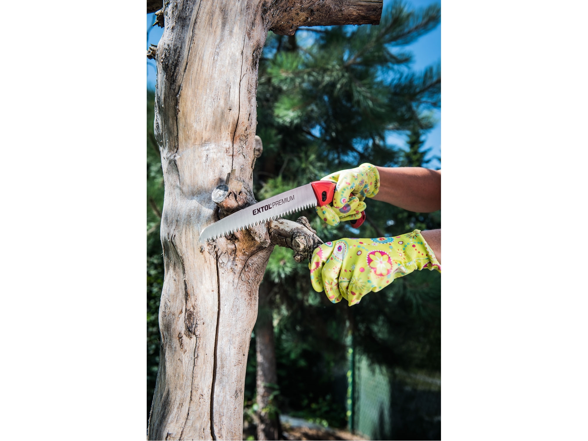 EXTOL PREMIUM Pracovní rukavice zahradní nylonové polomáčené v nitrilu, velikost 8 - žluté 3014 ZAHRADA Sklad6 3014