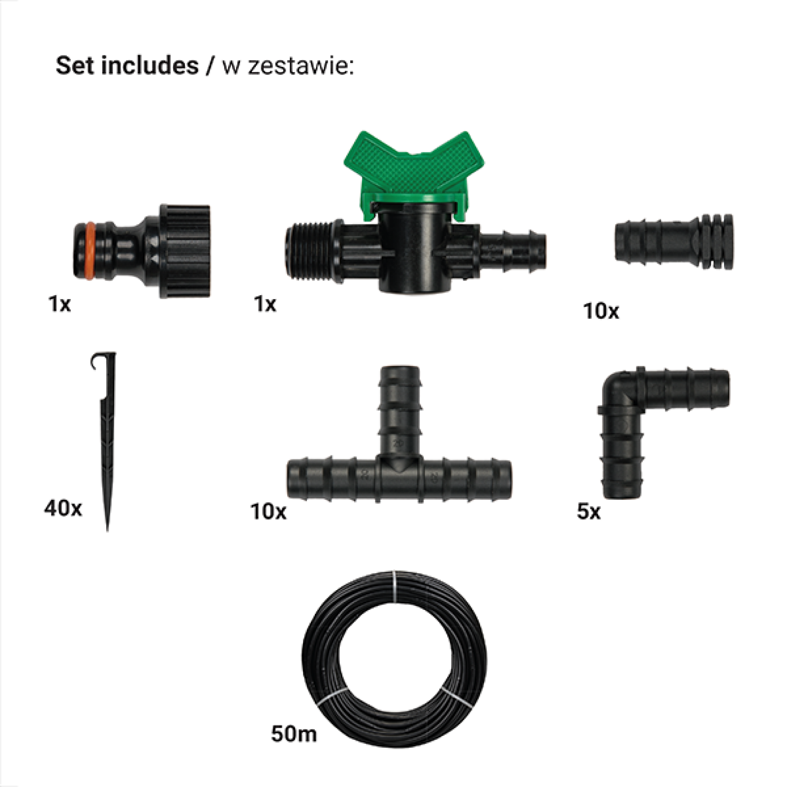 Sada pro kapénkovou závlahu Bradas WATER DRIP 1/2" 50m 0516 ZAHRADA Sklad6 0516 >100