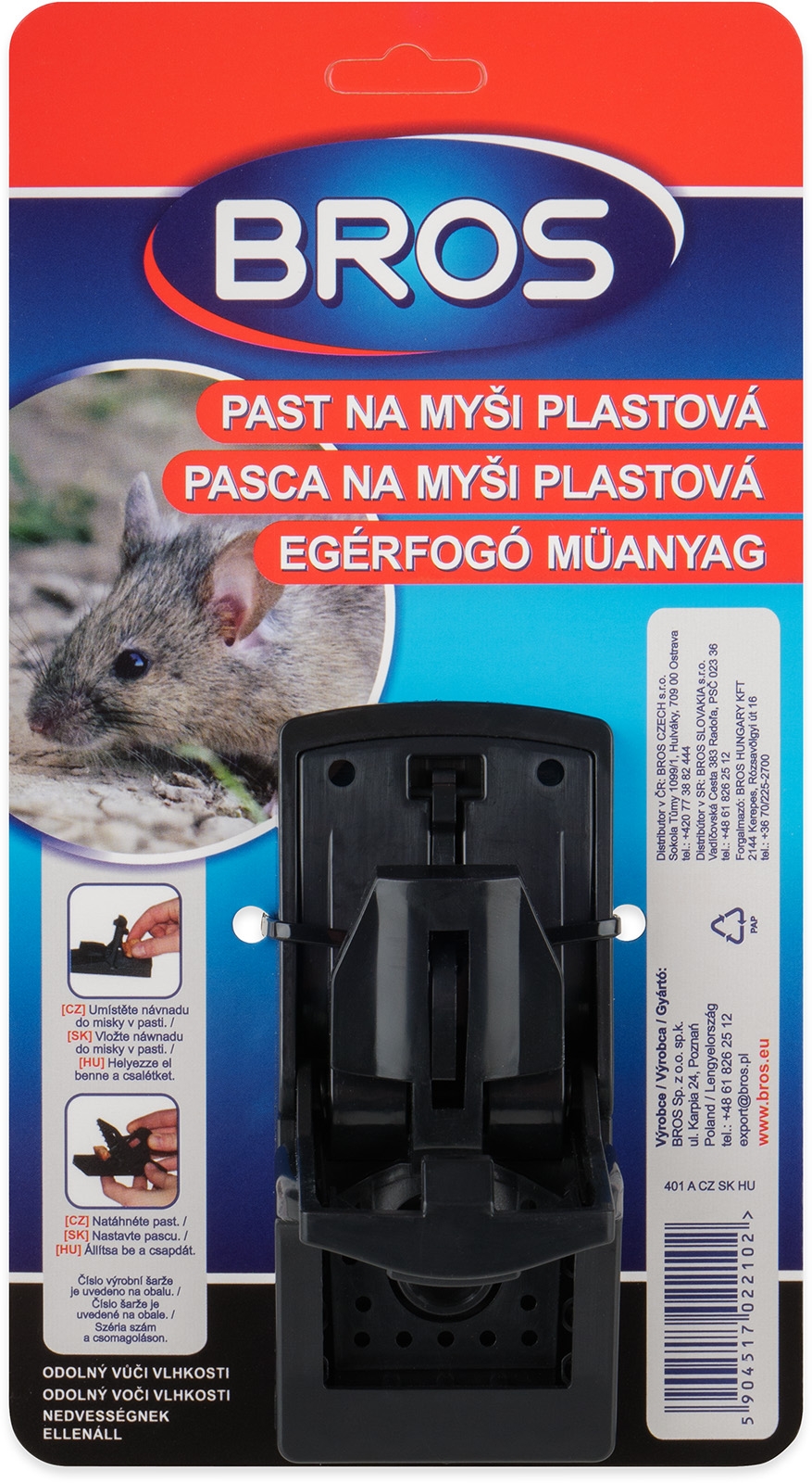 BROS - past na myši plastová černá 1324 ZAHRADA Sklad6 1378