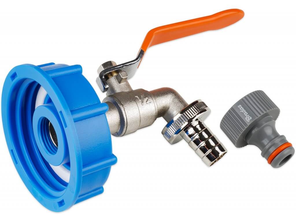 Bradas ventil, kohout výpustný kovový 1/2" s redukcí na IBC nádrž S60x6 s 3/4" výstupem 0478 ZAHRADA Sklad6 0478 >100