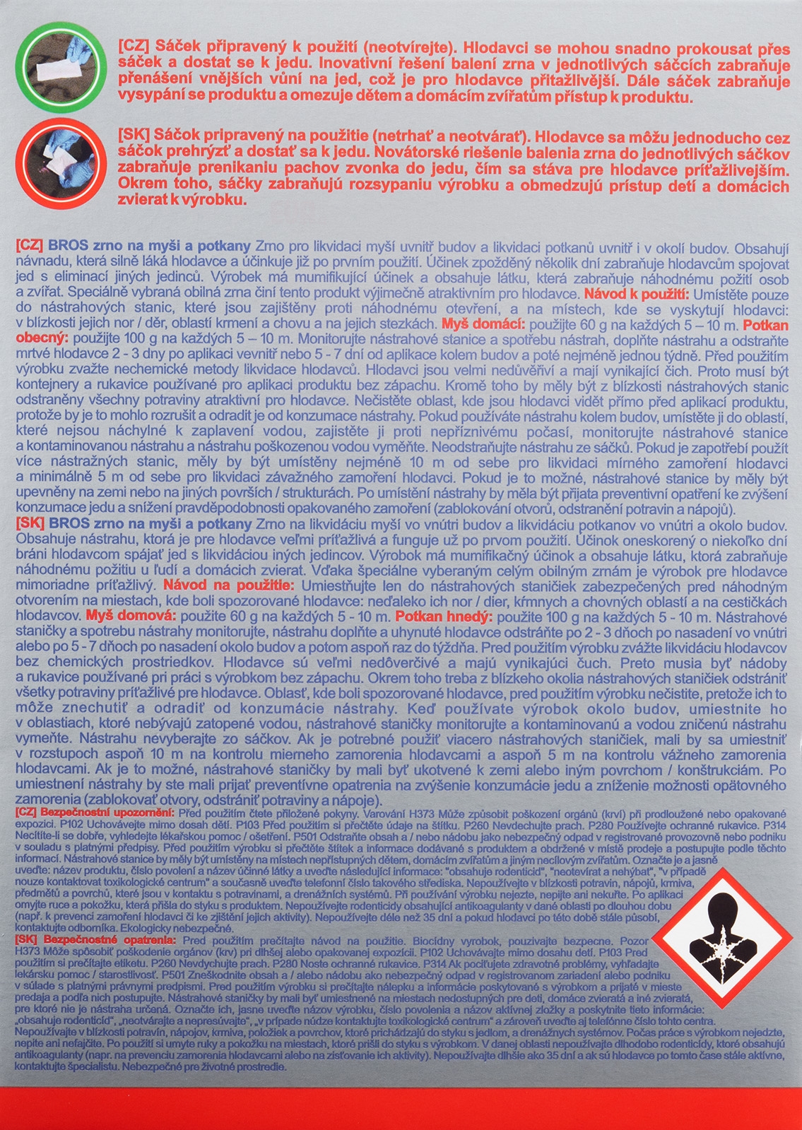 BROS zrno na myši, krysy a potkany 6x20 g 1382 ZAHRADA Sklad6 1382 >100