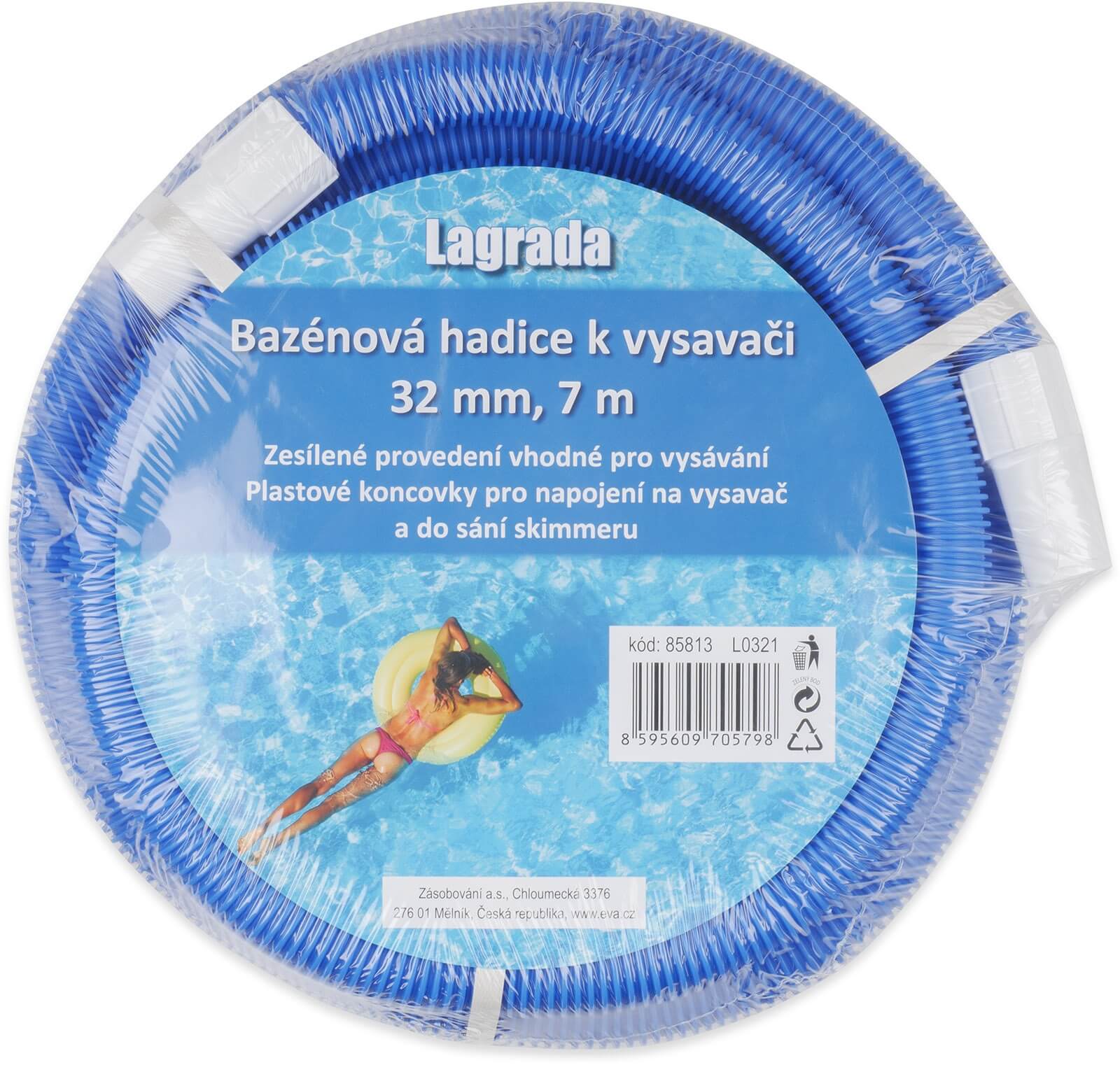 Lagrada Bazénová hadice k vysavači 32mm, modrá - 7m ZAHRADA Sklad6 0490 >100