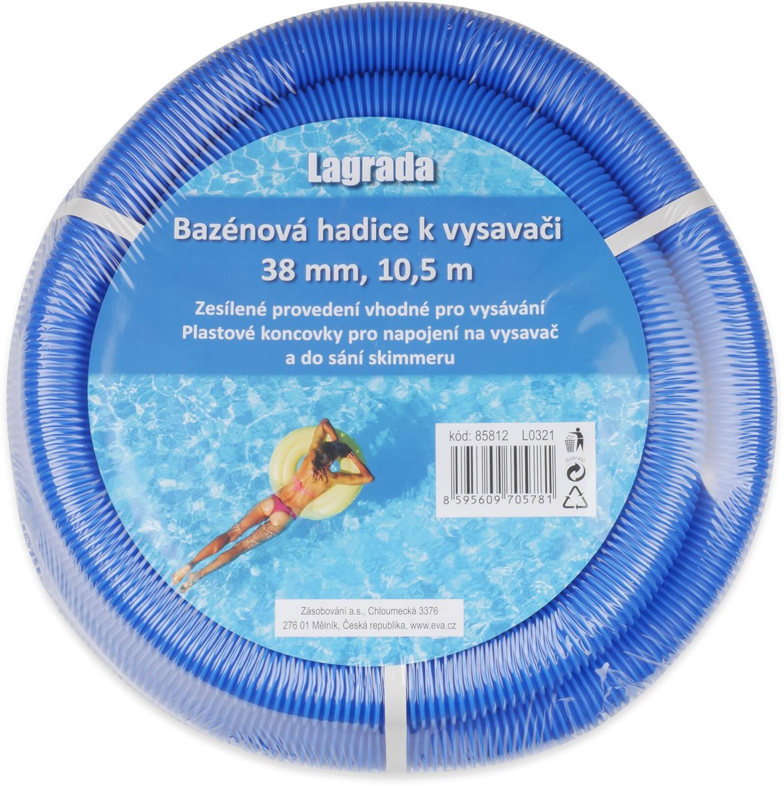 Lagrada Bazénová hadice k vysavači 38mm, modrá - 10,5m 0492 ZAHRADA Sklad6 0492 >100