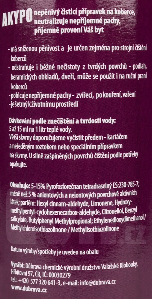 AKYPO prostředek na strojní čištění koberců 1 l 2262 ZAHRADA Sklad6 2262 >100