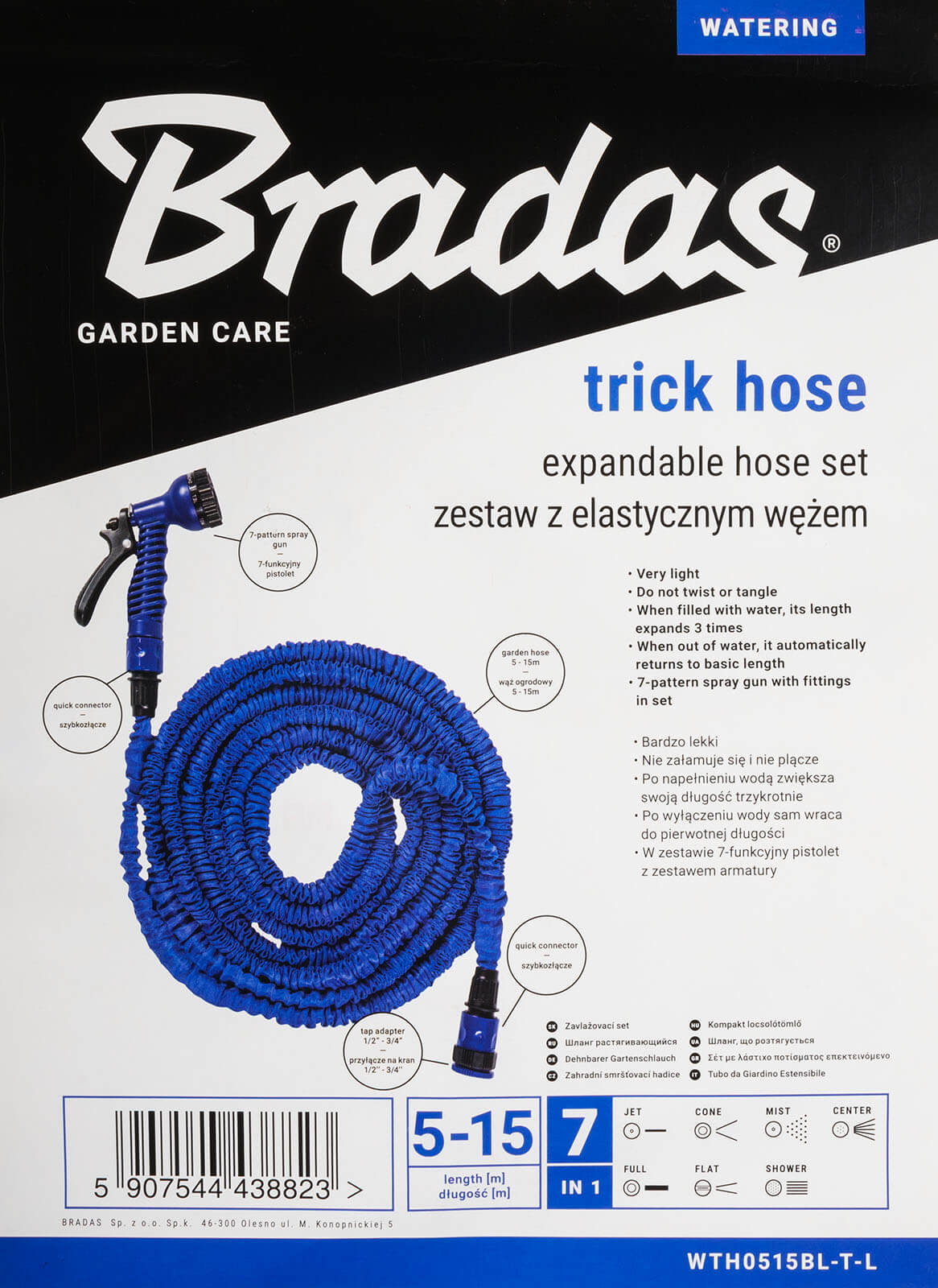 Smršťovací hadice Bradas FLEXI 5 - 15m 1/2" - modrá 0523/1 ZAHRADA Sklad6 0523_1