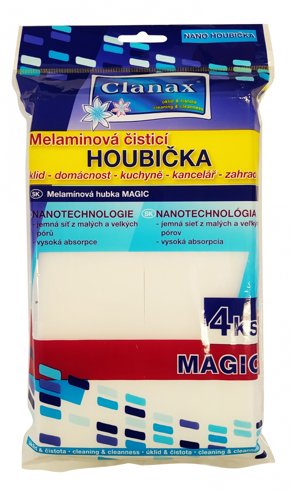 Clanax Nano houbička MAGIC – melaminová houba 4 ks 3415 ZAHRADA Sklad6 3415