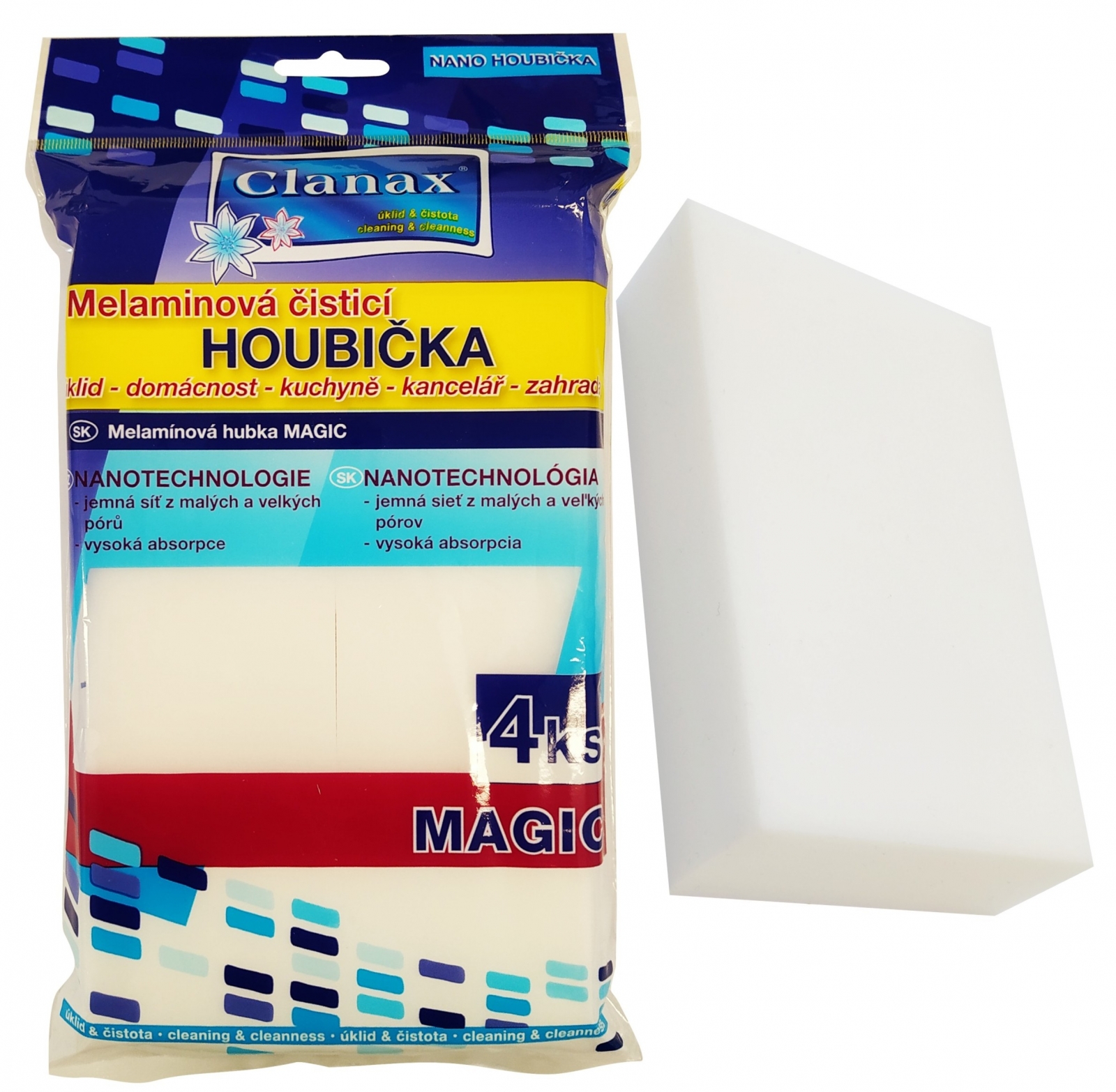 Clanax Nano houbička MAGIC – melaminová houba 4 ks 3415 ZAHRADA Sklad6 3415