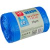 Pytle na odpadky Vaxon 60 l – 50 ks, 15 µm, s uchy, modré