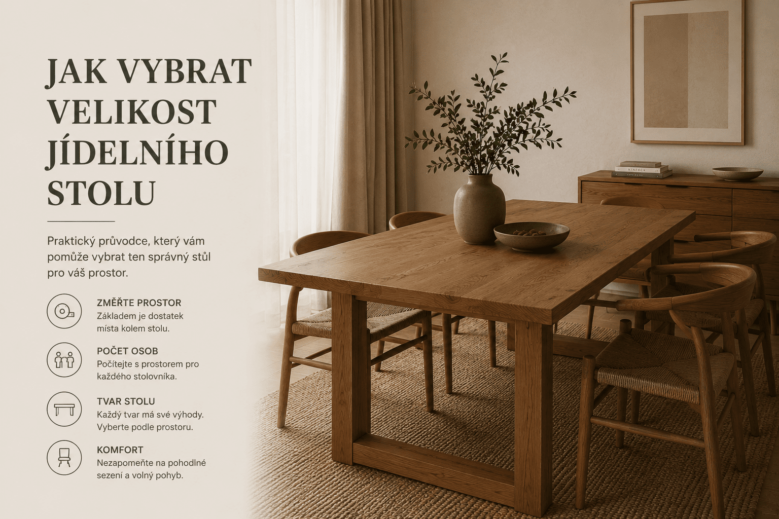 Jak vybrat velikost jídelního stolu