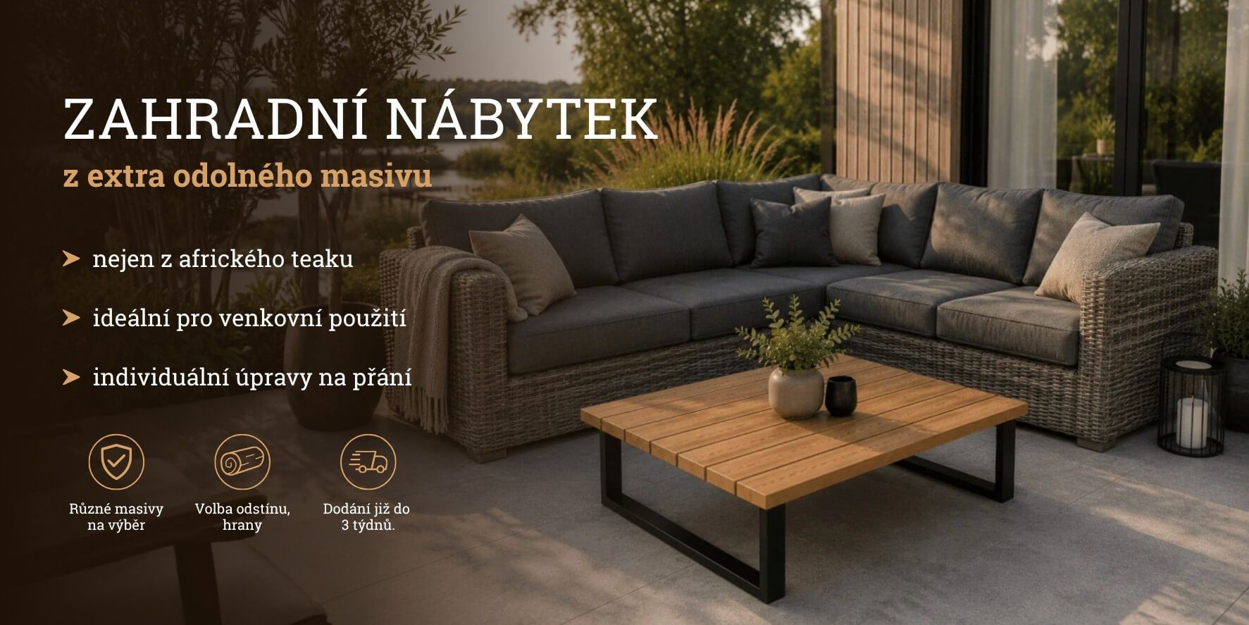 Zahradní nábytek z extra odolného masivu