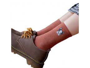 Ponožky s hlavinkou buldočka 1