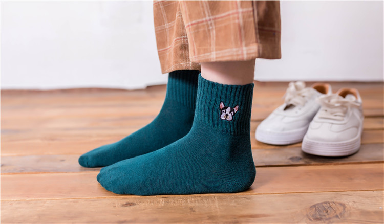 Ponožky s buldočkem Barva: Zelená