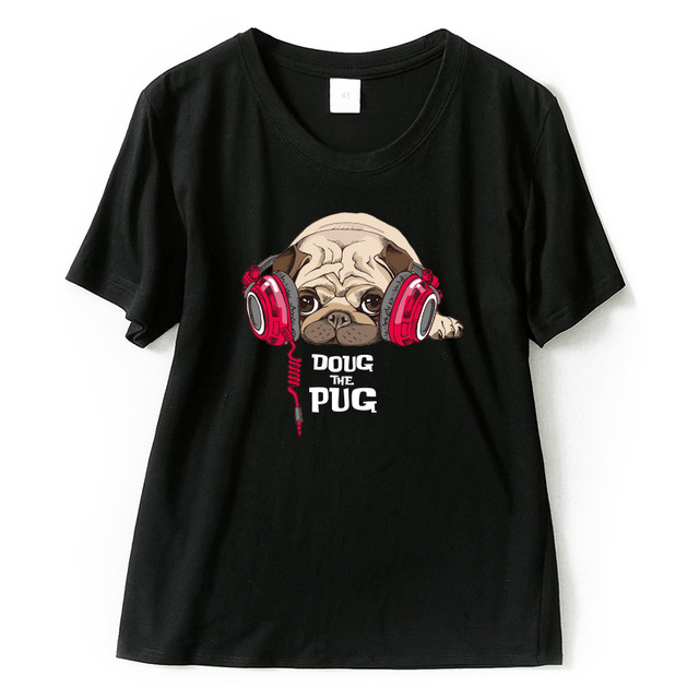 Triko pro holky Doug The Pug Barva: Černá, Velikost: XXL