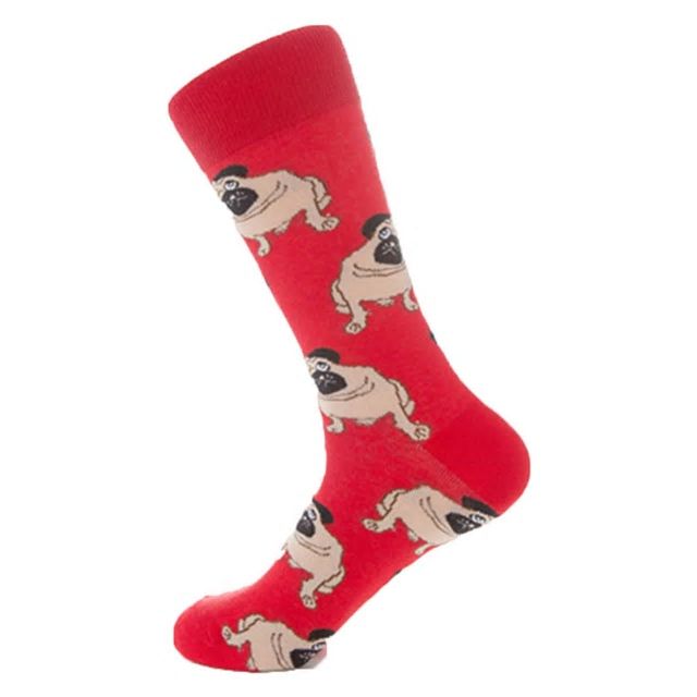 Ponožky s mopsoušem Barva: Červená