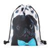 Drawstring bag mopsík černý gentleman