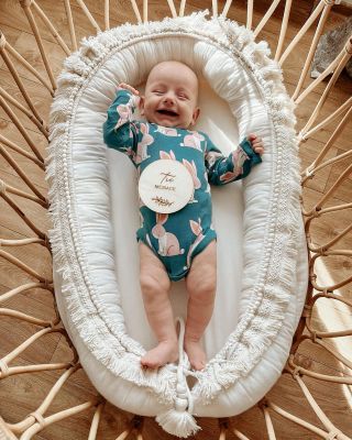 No čo môže byť krajšie ako úsmev takého anjelika 👼🏻 #ratanovapostielka #ratanovakoliska #prirodnyratan #ratali