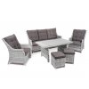 záhradný ratanový jedálenský nábytok berkley 3 svetlosivý s tmavými vankúšmi ratanea.sk