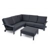 záhradný rohový hliníkový nábytok LINA tmavosivý ratanea.sk