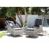 záhradný ratanový balkónový nábytok kingsman svetlosivý s tmavými poduškami ratanea.sk