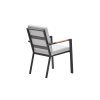 hliníková záhradná jedálenská stohovateľná stolička FELINI tmavosivá ratanea.sk 1