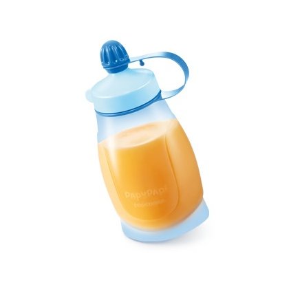 Pružná lahev PAPU PAPI 200 ml, se lžičkou, modrá