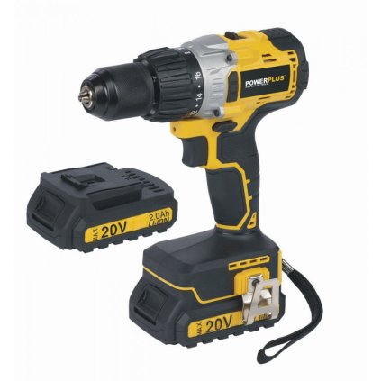 powx00450 aku bezuhlikovy priklepovy sroubovak vrtacka 20v 2ah li ion 2bat powerplus 9