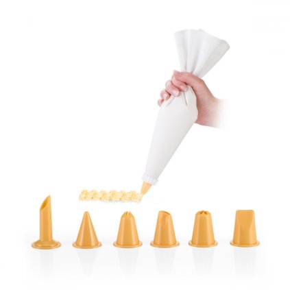 Zdobicí sáček DELÍCIA 35 cm, plátěný, 6 trysek